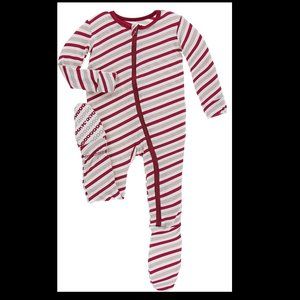 NWT Kickee Pants Rose Gold Candy Cane Stripe size 9-12 months